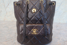 Load image into Gallery viewer, CHANEL Matelasse chain back pack Lambskin Brown/Gold hadware Back pack 700120092
