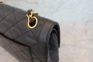 CHANEL/シャネル パリ限定マトラッセダブルフラップチェーンショルダーバッグ ラムスキン ブラック/ゴールド金具 ショルダーバッグ 700070088