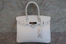 将图片加载到图库查看器，HERMES BIRKIN 30 Epsom leather White □H刻印 Hand bag 600080172
