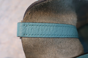 HERMES／エルメス ピコタンロックＭＭ トリヨンクレマンス ブルーアトール T刻印 ハンドバッグ 700090195