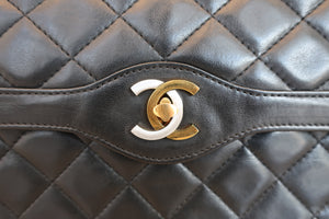 CHANEL/シャネル パリ限定マトラッセダブルフラップチェーンショルダーバッグ ラムスキン ブラック/ゴールド金具 ショルダーバッグ 700070088