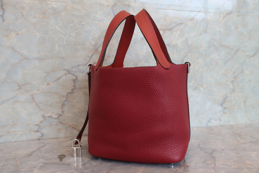 HERMES／エルメス ピコタンロックカザックPM トリヨンクレマンス/ヴォースイフト ルージュアッシュ/ブリック □R刻印 ハンドバッグ 700080171