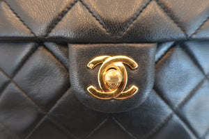 CHANEL Mini Matelasse single flap chain shoulder bag Lambskin Black/Gold hadware Shoulder bag 600050026