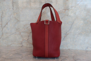 HERMES／エルメス ピコタンロックカザックPM トリヨンクレマンス/ヴォースイフト ルージュアッシュ/ブリック □R刻印 ハンドバッグ 700080171