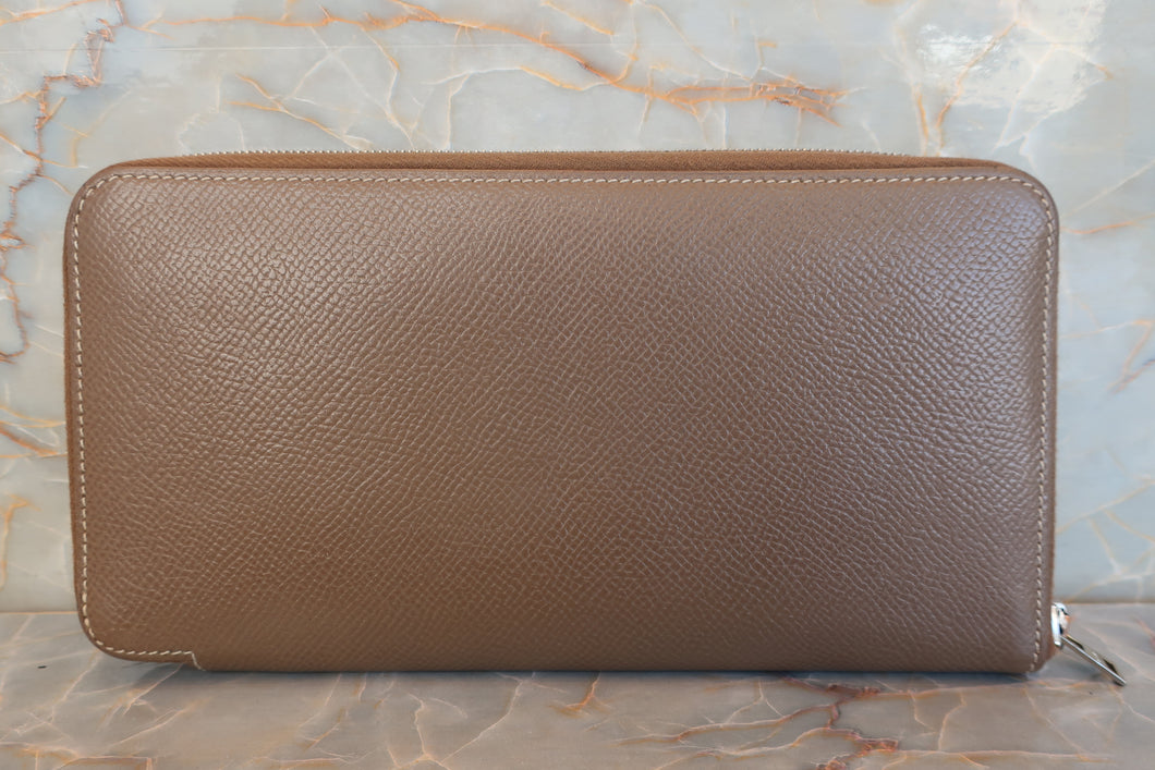 HERMES／エルメス アザップロング シルクイン □O刻印 ヴォーエプソン/シルク エトゥープ 財布 700100107