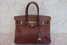 将图片加载到图库查看器，HERMES BIRKIN 35 Graine Couchevel leather Brown □A刻印 Hand bag 600080166
