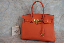 将图片加载到图库查看器，HERMES BIRKIN 30 Togo leather Orange □R刻印 Hand bag 600090283
