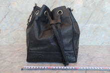 Load image into Gallery viewer, CHANEL CC mark drawstring chain shoulder bag Caviar skin Black/Silver hadware Shoulder bag 700060035
