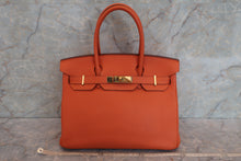 将图片加载到图库查看器，HERMES BIRKIN 30 Togo leather Orange □R刻印 Hand bag 600090283
