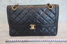 画像をギャラリービューアに読み込む, CHANEL/シャネル パリ限定マトラッセダブルフラップチェーンショルダーバッグ ラムスキン ブラック/ゴールド金具 ショルダーバッグ 800050133
