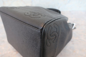 CHANEL CC mark drawstring chain shoulder bag Caviar skin Black/Silver hadware Shoulder bag 700060035
