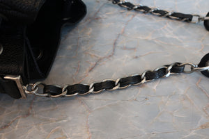 CHANEL CC mark drawstring chain shoulder bag Caviar skin Black/Silver hadware Shoulder bag 700060035