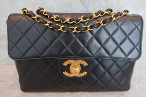 CHANEL/シャネル 中マトラッセシングルフラップチェーンショルダーバッグ ラムスキン ブラック/ゴールド金具 ショルダーバッグ 600070069