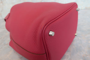 HERMES PICOTIN LOCK PM Clemence leather Ruby □R刻印 Hand bag 600080207