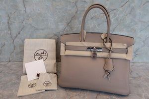 HERMES／エルメス バーキン30 トリヨンクレマンス トゥルティエールグレー □K刻印 ハンドバッグ 700040036
