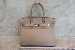 HERMES／エルメス バーキン30 トリヨンクレマンス トゥルティエールグレー □K刻印 ハンドバッグ 700040036