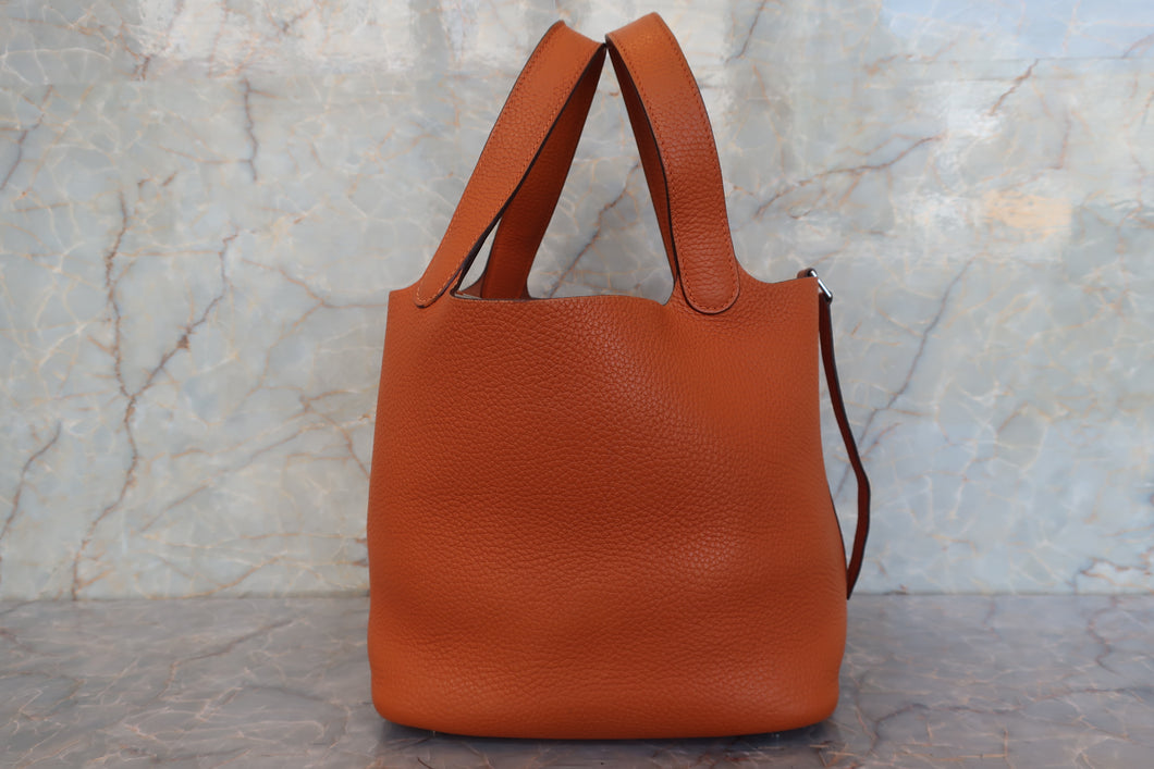 HERMES／エルメス ピコタンＭＭ トリヨンクレマンス オレンジ □J刻印 ハンドバッグ 700100172