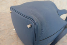 将图片加载到图库查看器，HERMES PICOTIN LOCK PM Clemence leather Blue Agate X刻印 Hand bag 600080191
