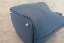 将图片加载到图库查看器，HERMES PICOTIN LOCK PM Clemence leather Blue Agate X刻印 Hand bag 600080191
