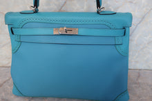 画像をギャラリービューアに読み込む, HERMES／エルメス ケリー35 ギリーズ トゴ/ヴォースイフト ターコイズ T刻印 ショルダーバッグ 700100241
