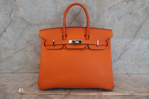 HERMES／エルメス バーキン25 ヴォーエプソン オレンジ □K刻印 ハンドバッグ 700080147