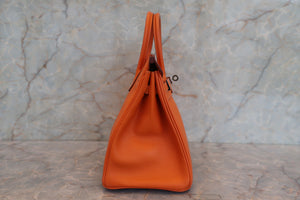HERMES／エルメス バーキン25 ヴォーエプソン オレンジ □K刻印 ハンドバッグ 700080147
