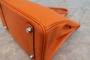 HERMES／エルメス バーキン25 ヴォーエプソン オレンジ □K刻印 ハンドバッグ 700080147
