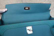画像をギャラリービューアに読み込む, HERMES／エルメス ケリー35 ギリーズ トゴ/ヴォースイフト ターコイズ T刻印 ショルダーバッグ 700100241
