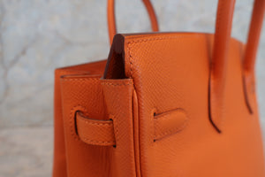 HERMES／エルメス バーキン25 ヴォーエプソン オレンジ □K刻印 ハンドバッグ 700080147