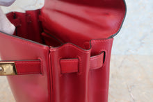 将图片加载到图库查看器，HERMES KELLY 28 Box carf leather Rouge vif Shoulder bag 500040113
