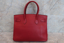 将图片加载到图库查看器，HERMES BIRKIN 30 Fjord leather Rouge garance □I刻印 Hand bag 600090281
