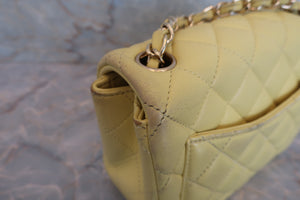 CHANEL/シャネル ミニマトラッセシングルフラップチェーンショルダーバッグ ラムスキン イエロー/ゴールド金具 ショルダーバッグ 700070095