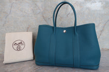 将图片加载到图库查看器，HERMES GARDEN PARTY TPM Negonda leather Blue izmir X刻印 Tote bag 600080198
