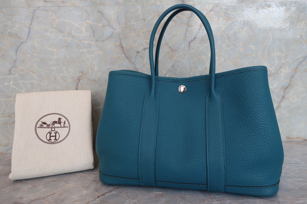 HERMES GARDEN PARTY TPM Negonda leather Blue izmir X刻印 Tote bag 600080198