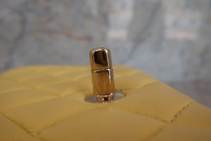 CHANEL/シャネル ミニマトラッセシングルフラップチェーンショルダーバッグ ラムスキン イエロー/ゴールド金具 ショルダーバッグ 700070095