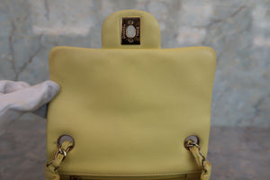 CHANEL/シャネル ミニマトラッセシングルフラップチェーンショルダーバッグ ラムスキン イエロー/ゴールド金具 ショルダーバッグ 700070095