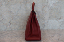 将图片加载到图库查看器，HERMES KELLY 32 Clemence leather Rouge H □F刻印 Shoulder bag 600090228
