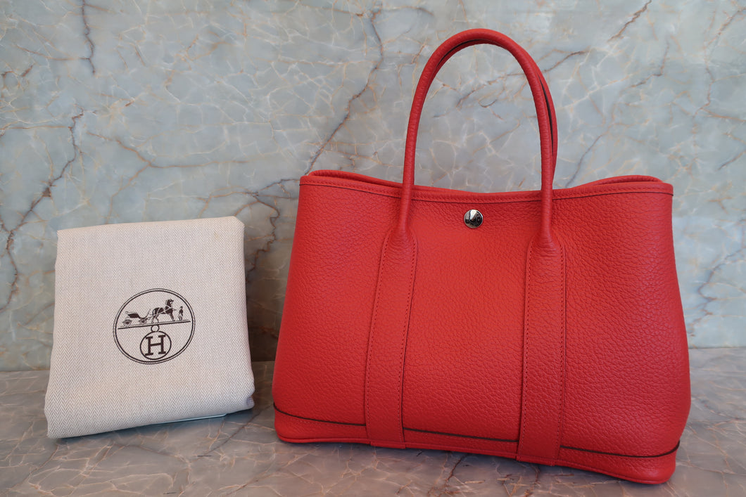 HERMES／エルメス ガーデンパーティTPM カントリー ルージュトマト X刻印 トートバッグ 700100201