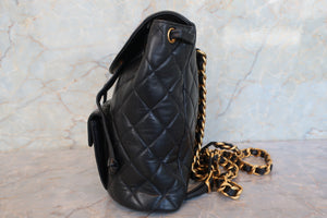 CHANEL/シャネル マトラッセチェーンリュック ラムスキン ブラック/ゴールド金具 リュック 700090168