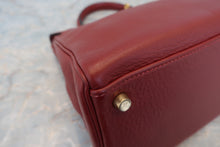 将图片加载到图库查看器，HERMES KELLY 32 Clemence leather Rouge H □F刻印 Shoulder bag 600090228
