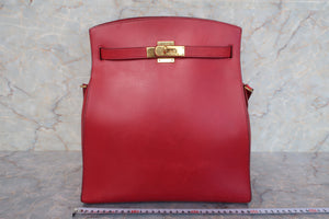 HERMES KELLY SPORT GM Box carf leather Rouge vif 〇X刻印 Shoulder bag 600100135