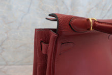 将图片加载到图库查看器，HERMES KELLY 32 Clemence leather Rouge H □F刻印 Shoulder bag 600090228
