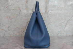 HERMES GARDEN PARTY PM Negonda leather Blue brighton X刻印 Tote bag 600070077