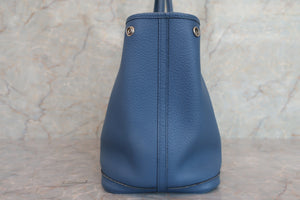 HERMES GARDEN PARTY PM Negonda leather Blue brighton X刻印 Tote bag 600070077