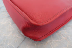 HERMES VESPA PM Graine Couchevel leather Rouge vif □A Engraving Shoulder bag 700080107