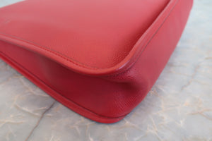 HERMES VESPA PM Graine Couchevel leather Rouge vif □A Engraving Shoulder bag 700080107