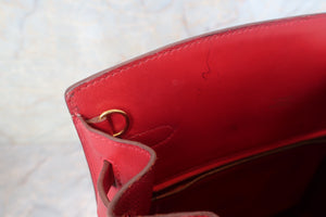 HERMES KELLY SPORT GM Box carf leather Rouge vif 〇X刻印 Shoulder bag 600100135