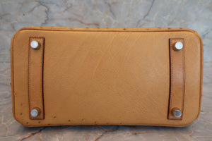 HERMES／エルメス バーキン25 オーストリッチ ナチュラル □N刻印 ハンドバッグ 700040126