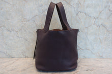 将图片加载到图库查看器，HERMES PICOTIN LOCK MM Clemence leather Raisin □R刻印 Hand bag 800080234
