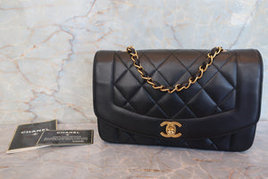 CHANEL/シャネル ダイアナマトラッセチェーンショルダーバッグ ラムスキン ブラック/ゴールド金具 ショルダーバッグ 700090189